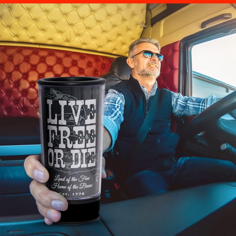 Spit Bud Liberty or Death #4 The Ultimate Spittoon for Chew - Portable Dip & Snuff Cup with Lid, Pop Tab, Spill-Proof Funnel, Can Cutter & Holder - Fit in Cup Holders - Holds 8oz - Made in USA - Image 2